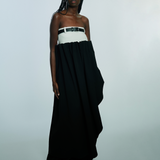 Strapless waistband asymmetrical dress